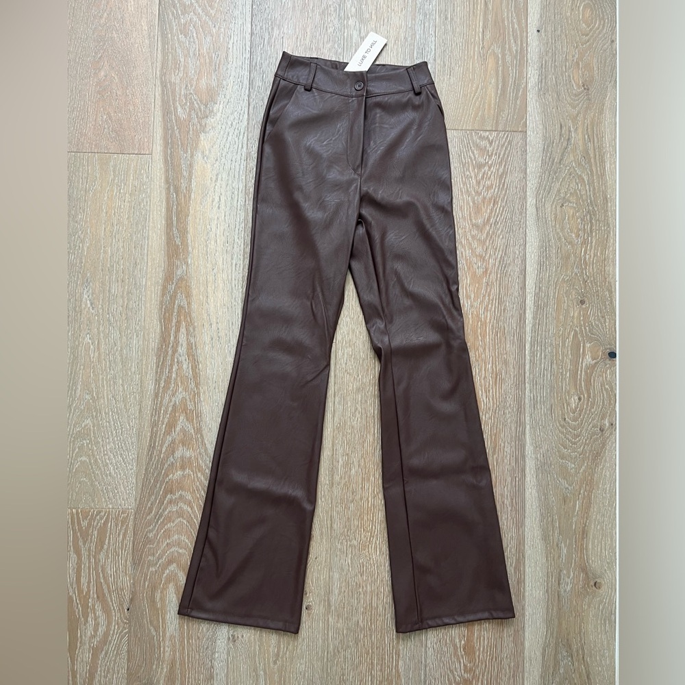Luxe To Kill Brown Leather Pants